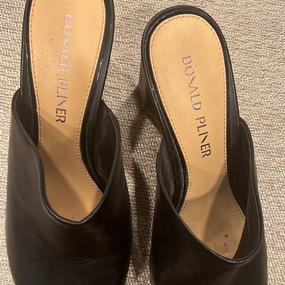 Donald J. Pliner Sukari Womens Leather Peep Toe Mule Sandals - Like New - Picture 4 of 5